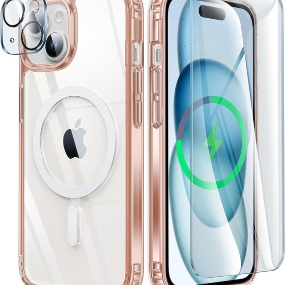 FNTCASE for iPhone 15 Case: Support Magnetic Charging Military Grade Protection - Picture 1 of 7